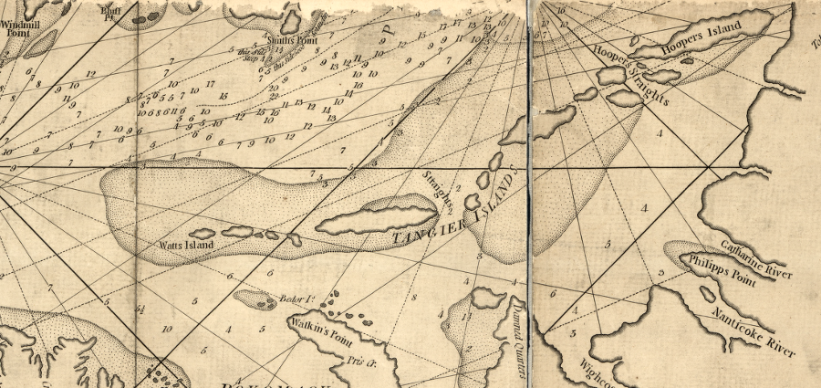 originally, Tangier was mapped as a series of islands, reflecting how ridgetops extended above water level