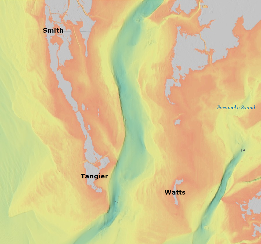 sea level rise over 18,000 years has drowned the valleys and almost all of the ridges close to the channel of the Susquehanna River