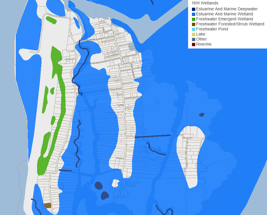 Accomack County has mapped wetlands on Tangier Island