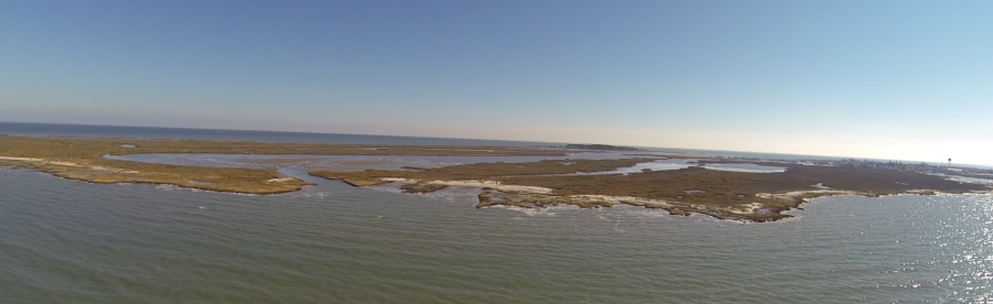 Uppards portion of Tangier Island, where the Corps of Engineers has tried to block water from flowing into interior of the island