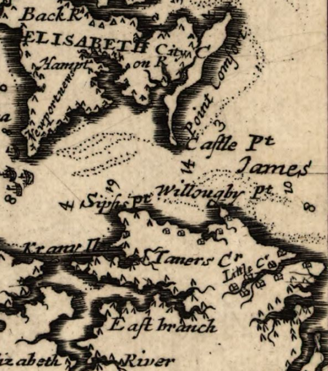 Willoughby was a primarily an underwater shoal, not a spit, in 1670