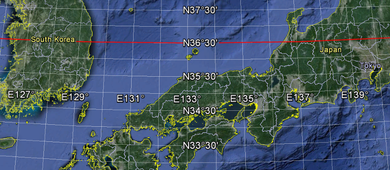 the 36° 30' latitude of Virginia's southern border, in Asia