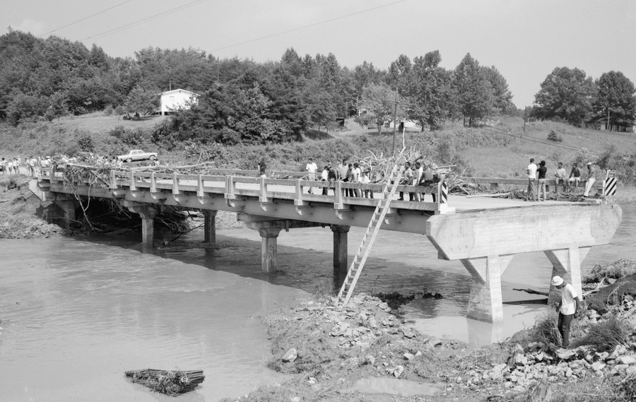 flooding on the Buffalo River during Hurricane Camille in 1969 wiped out the Route 29 bridge