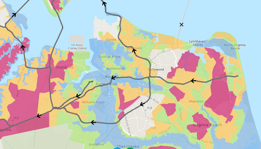 the 2017 evacuation planning created four color-coded zones, with blue defining the area of greatest risk to be evacuated first