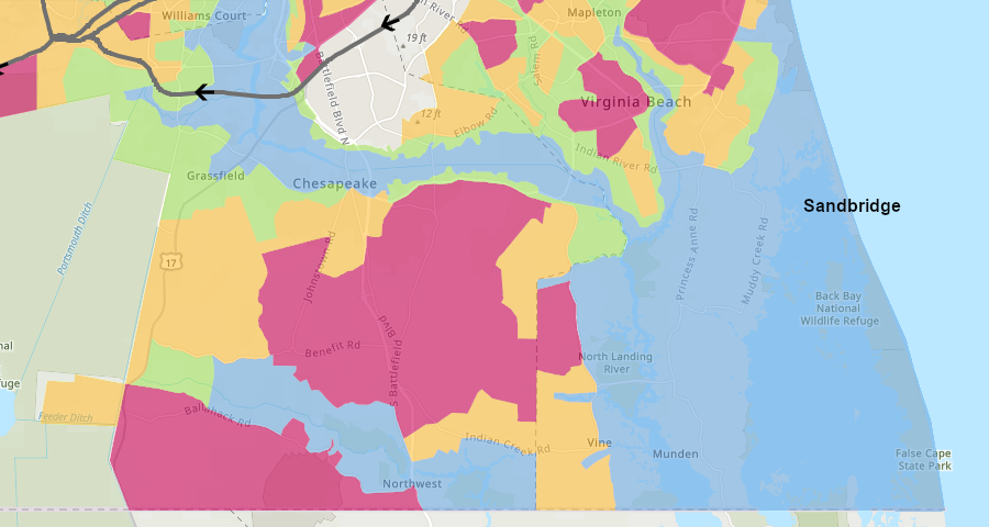 all of Sandbridge is designated Zone A, and a future storm surge could end up drowning those who choose not to evacuate