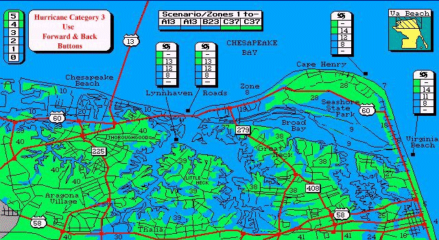 Category 3 hurricane storm surge