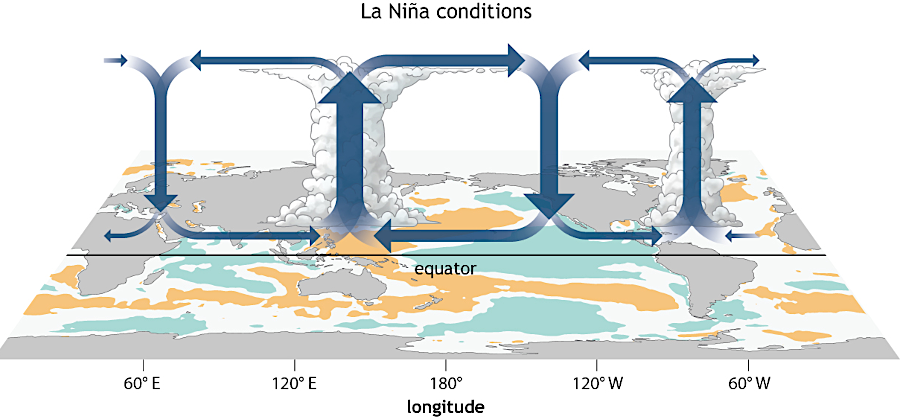 changes in the Walker Circulation above the Pacific Ocean affect the flow of air over North America