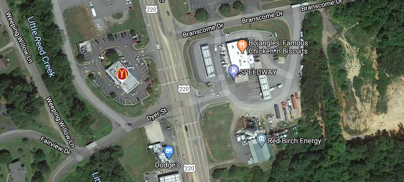 perhaps appropriately, Red Birch Energy is located next to two fast food restaurants and a gas station
