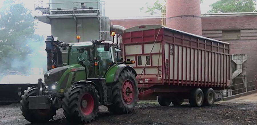 delivering switchgrass to the boiler at Piedmont Geriatric Hospital