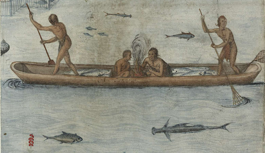 human muscle power moved canoes across the water
