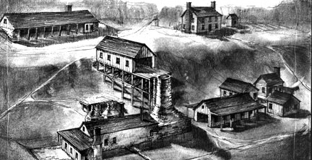possible layout of facilities at Catharine Furnace (Wilderness Battlefield)