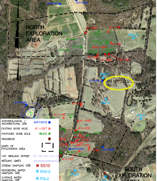 Walter Coles, owner of the uranium deposit, has a house located between the norhern and southern deposits proposed for mining