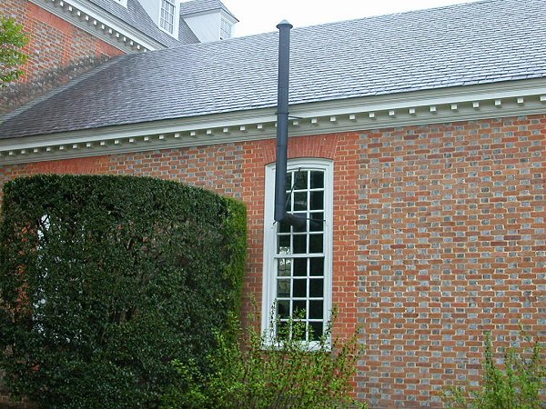 flue for wood stove at colonial Governor's Palace (reconstructed) in Williamsburg