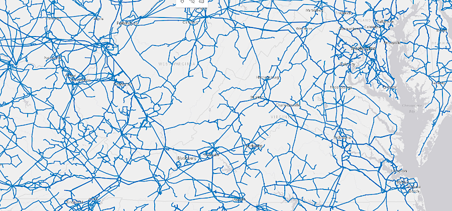 high voltage transmission lines move electricity across Virginia