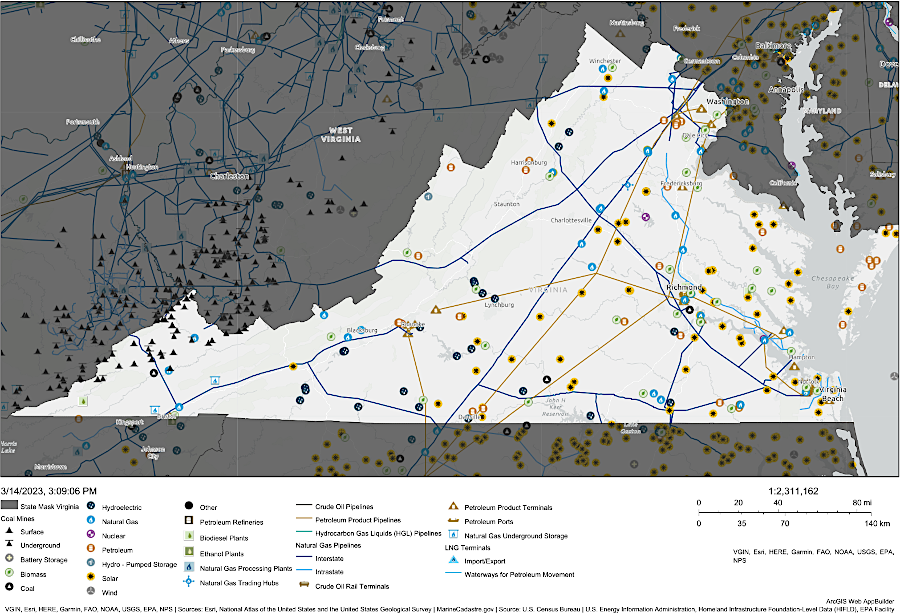 2023 energy infrastructure in Virginia includes non-nuclear sources, plus potentially small modular reactors in the future