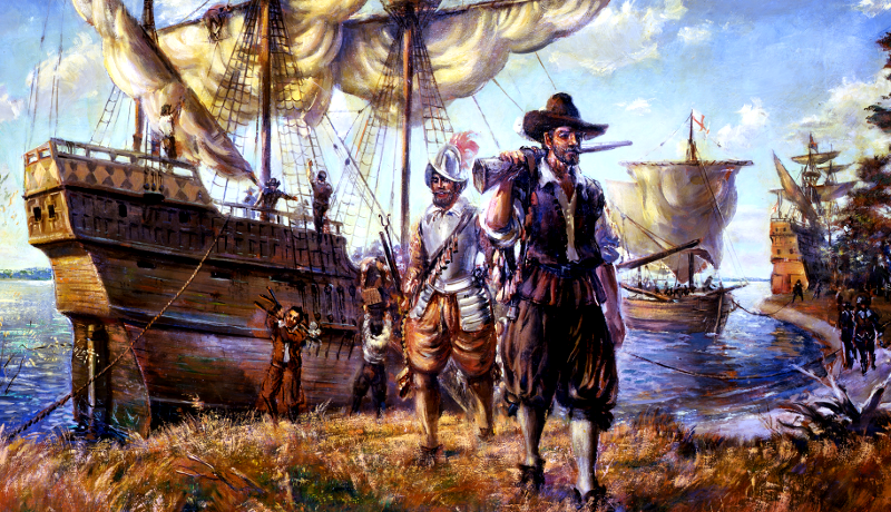 Susan Constant, Discovery, and Godspeed were sailing ships at Jamestown, 1607