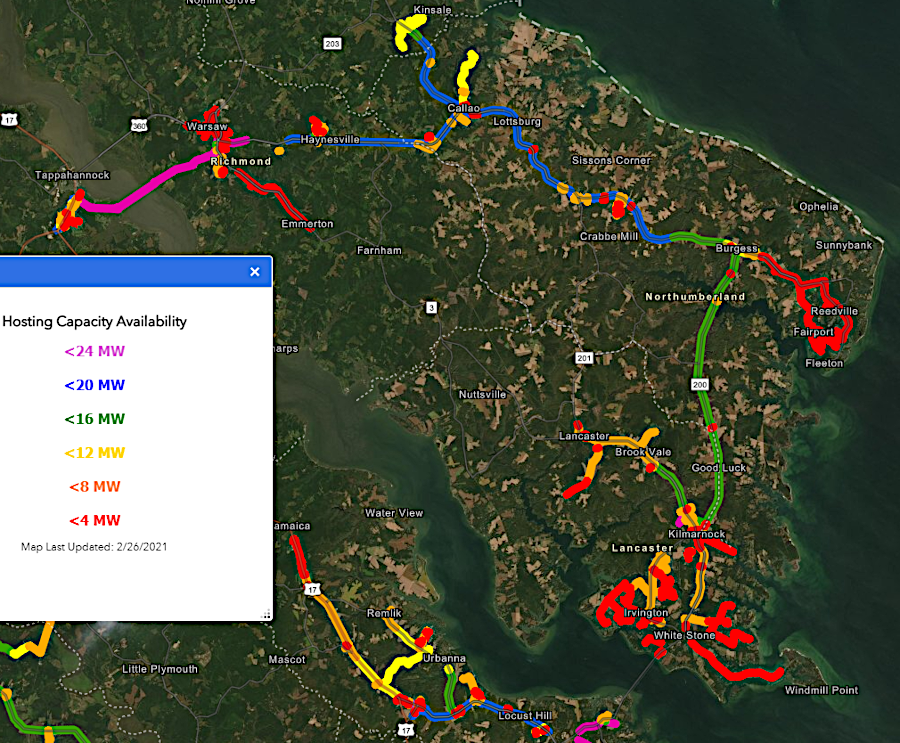 Dominion Energy has transmission capacity on the Northern Neck, but excess capacity varies significantly in different areas