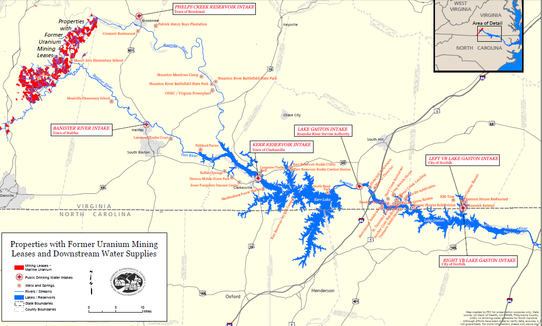 uranium mining leases and downstream water system intakes