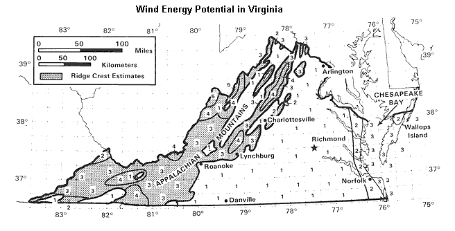 wind energy potential in Virginia