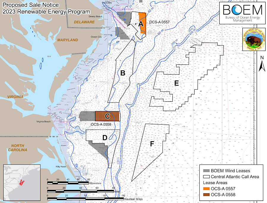 the Federal government offered two lease opportunities, including 176,505 acres in Wind Energy Area C-1, in late 2023