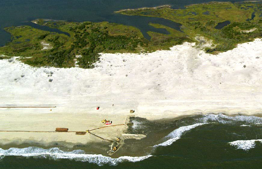 the National Park Service artificially widened the beach on Assateague Island in 2002