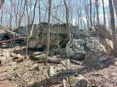 once-buried basalt is exposed at Conway Robinson State Forest