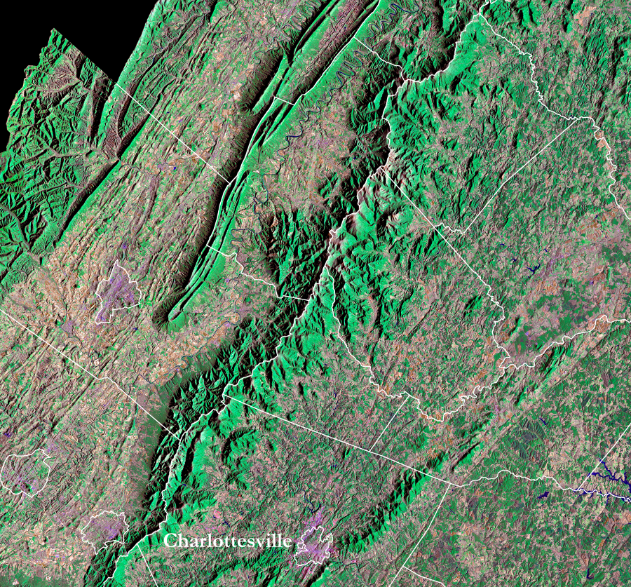 the General Assembly used the watershed divide at the crest of the Blue Ridge to define county boundaries