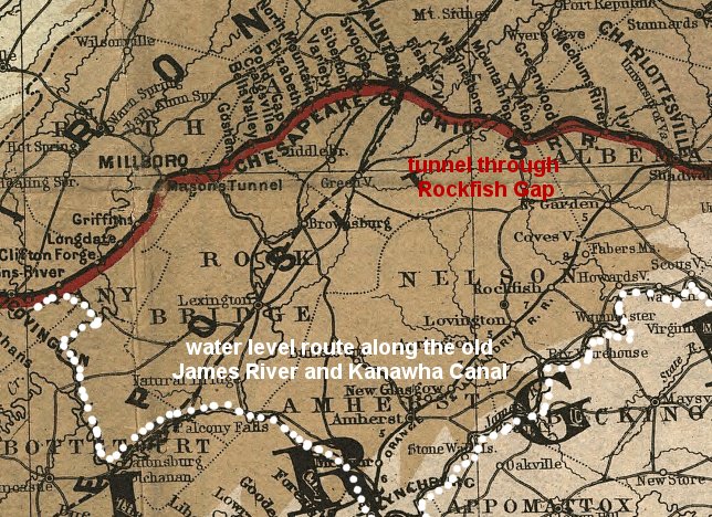 Chesapeake and Ohio Railroad routes across the Blue Ridge