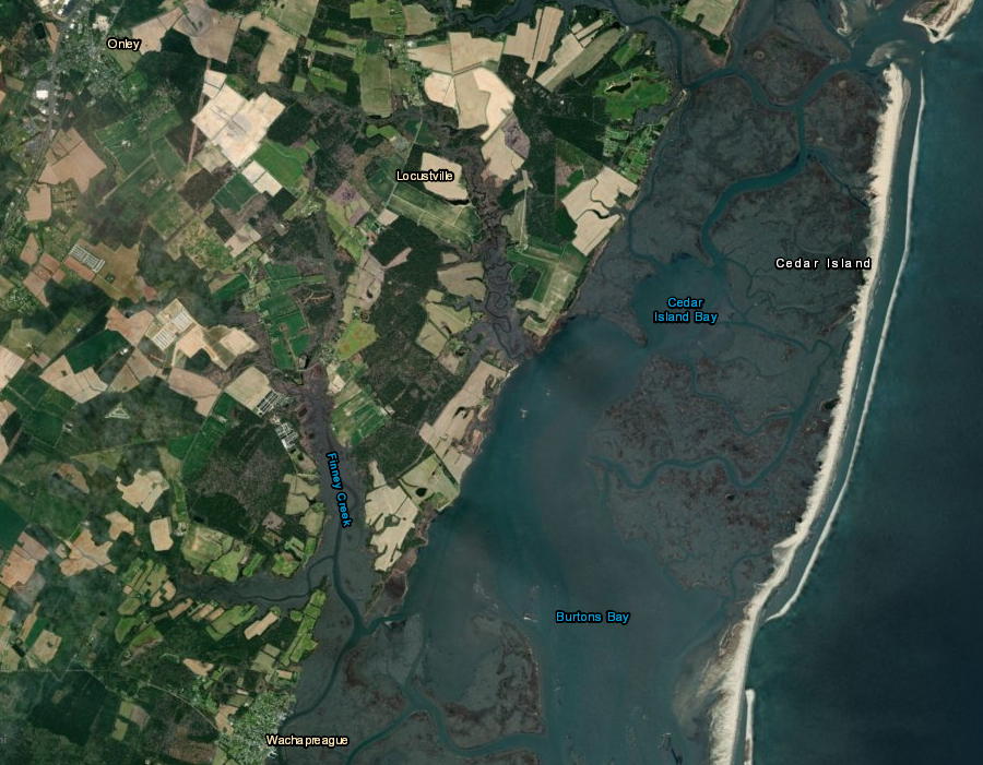 Cedar Island is a barrier island on the Atlantic Ocean side of Accomack County