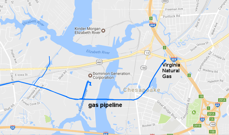 Virginia Natural Gas has a Peak Shaver facility that injects propane into the end of the gas pipeline in Chesapeake