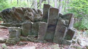 columnar basalt in Shenandoah National Park, formed after lava flows cooled roughly 575 million years ago