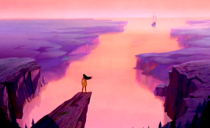 the Disney movie Pocahontas used artistic license to conclude with the main character on a high mountain ridge watching John Smith sail into the sunset, because the low ridges in the Coastal Plain of Virginia do not offer such a dramatic vista