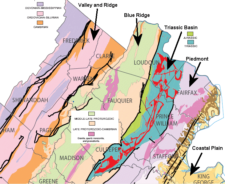 red lines show volcanic sills and dikes