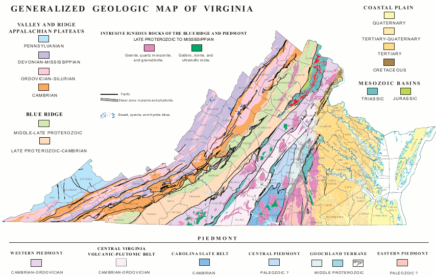 Virginia today is the result of a billion years of rock creation, uplift, erosion, and deposition - and much pushing and pulling