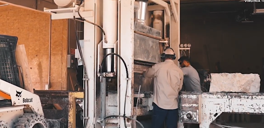 Hokie Stone must be quarried and cut to desired dimensions, before being placed on buildings at Virginia Tech