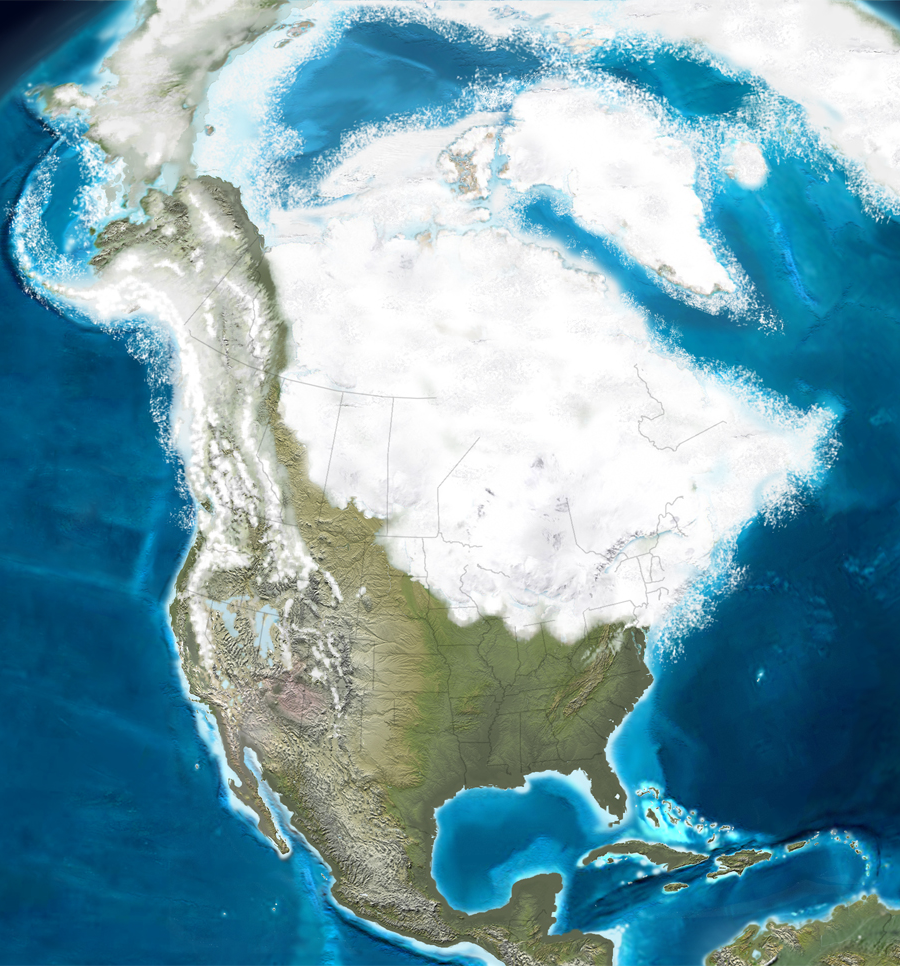 18,000 years ago, a glacial ice sheet stretched south into what is now Pennsylvania