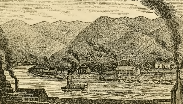 the salt licks and salt springs on the Kanawha River were developed into a industrial complex, using wood and then coal to fuel the fires that extracted the mineral resource