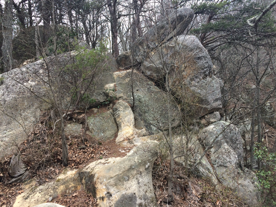 Cumberland Mountain is formed from a slower-to-erode sandstone conglomerate, the Lee Formation