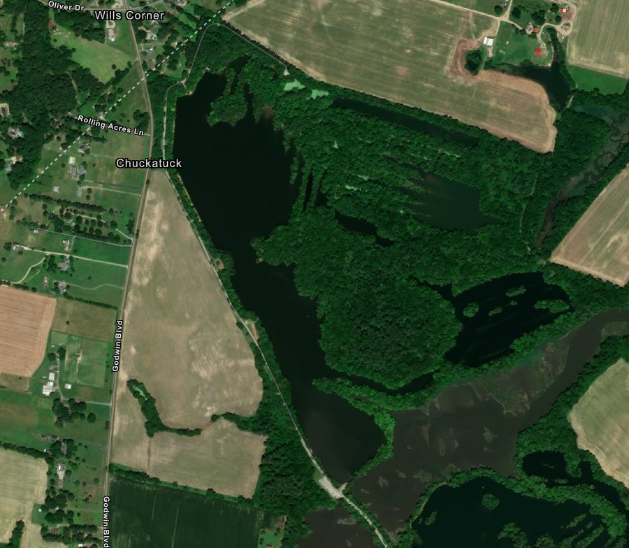 marl quarries near the Nansemond River are now water-filled lakes in the City of Suffolk