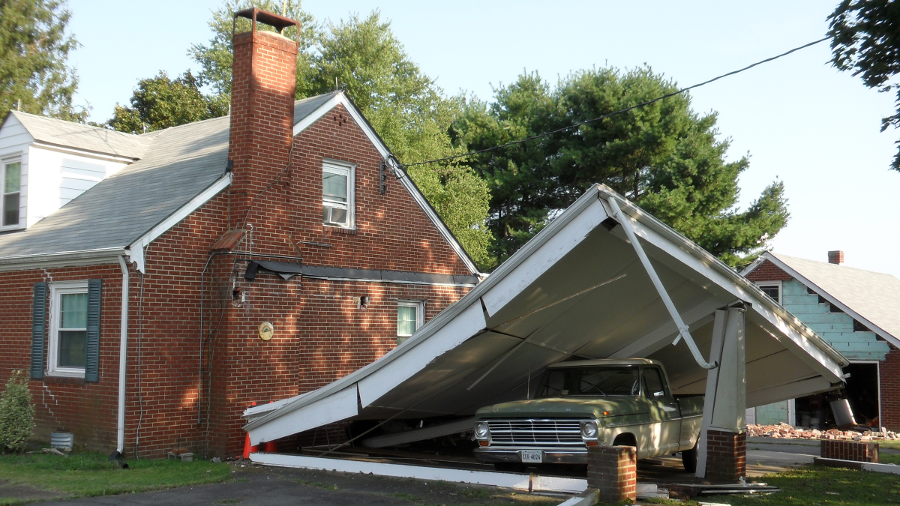 bricks were displaced from homes and garages in Louisa County during the 5.8 magnitude quake in 2011, and at least one carport collapsed