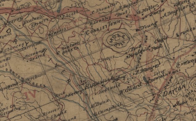 Mole Hill, as shown on Jedediah Hotchkiss's 1862 map