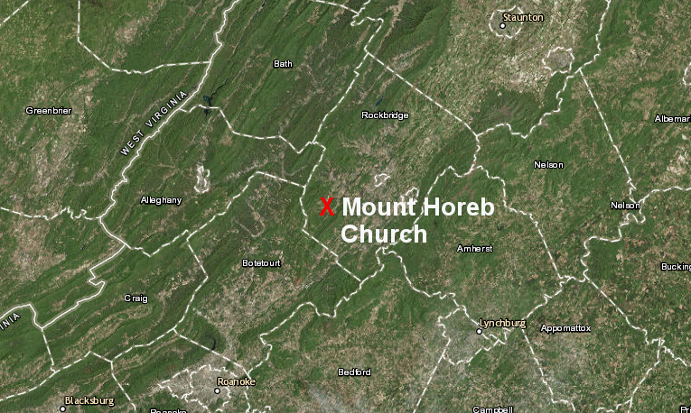 a kimberlite pipe has been identified near Mt. Horeb Church in Rockbridge County