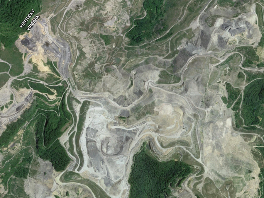 strip mining coal by mountaintop removal has reshaped the topography of the Appalachian Plateau in Southwestern Virginia