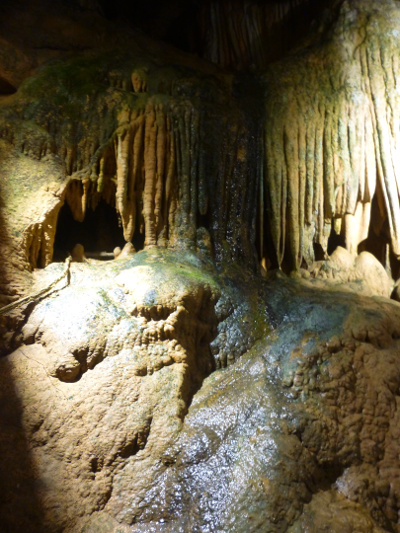 Natural Bridge is the remnant of an ancient cave roof, and Natural Bridge Caverns nearby offers public tours of an underground cave