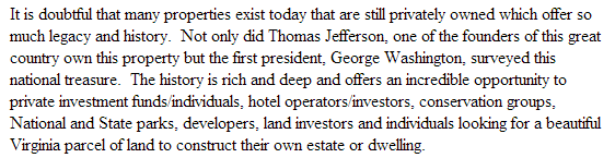 Caveat emptor - the real estate broker trying to sell Natural Bridge in 2013 repeated the George Washington story