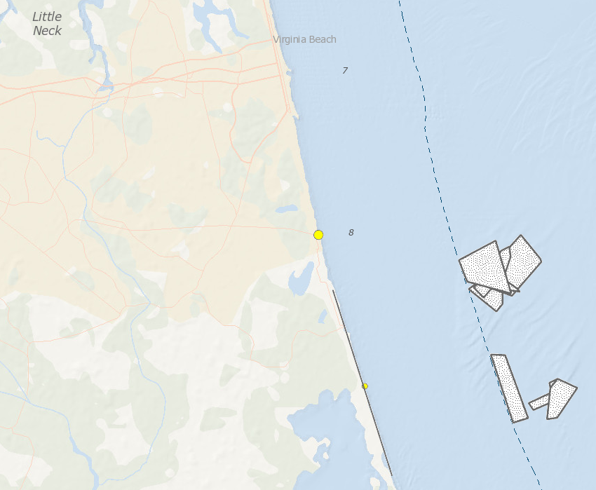 sand dredged from Federal lease areas off Virginia Beach has been used for beach replenishment projects between Sandbridge and the resort area