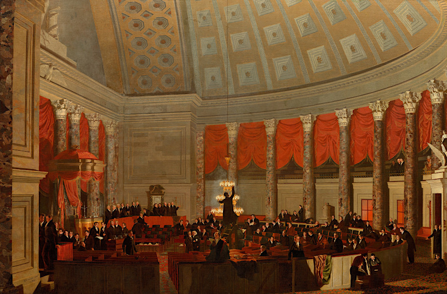 when the US Capitol was rebuilt afer 1814, Potomac Marble was used for the columns in the Senate Chamber