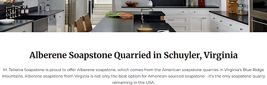 soapstone quarried at Alberene was still for sale in 2026