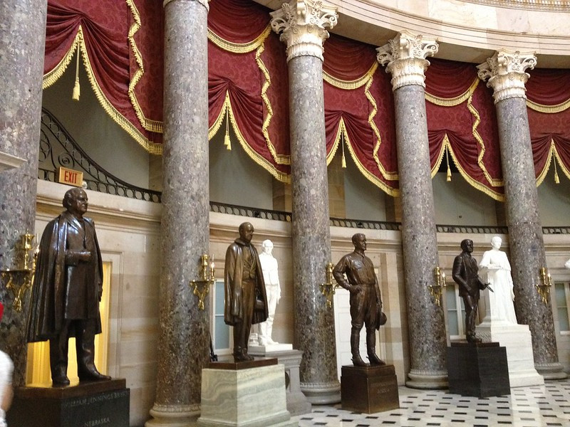 Potomac Marble was used for columns in the US House of Representatives when Benjamin Latrobe rebuilt the Capitol after it was burned in 1814