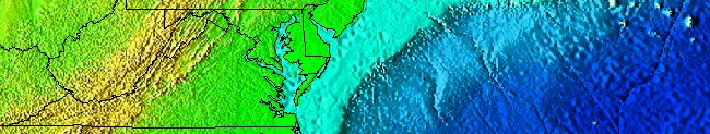 East Coast with offshore topography
